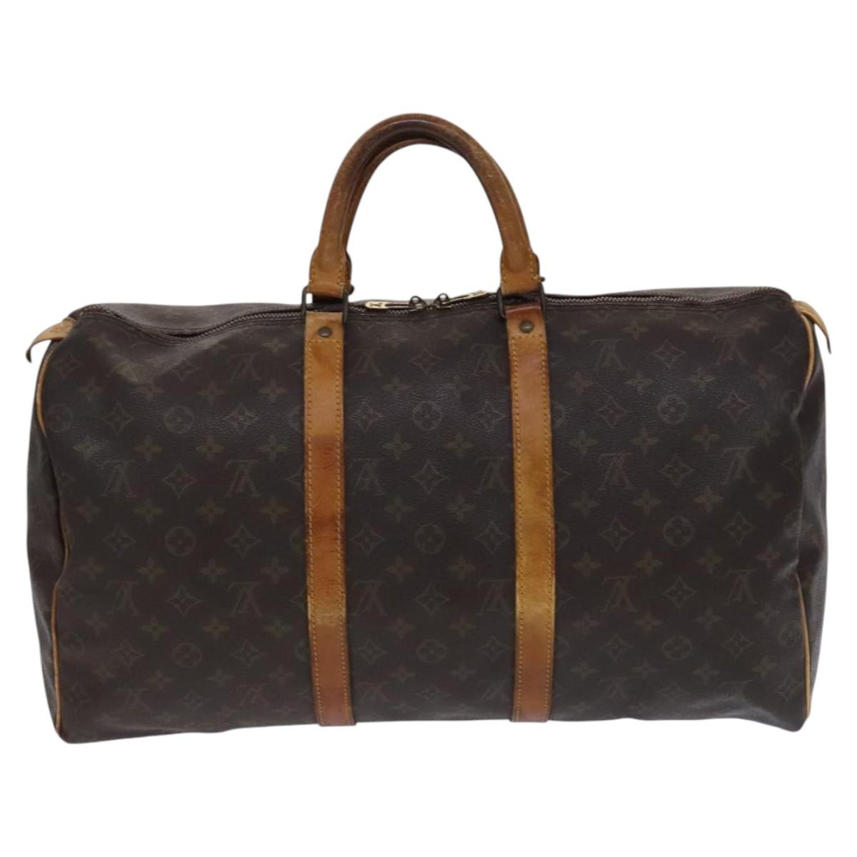 LOUIS VUITTON Monogram Keepall 50 Boston Bag M41426 LV Auth MY177