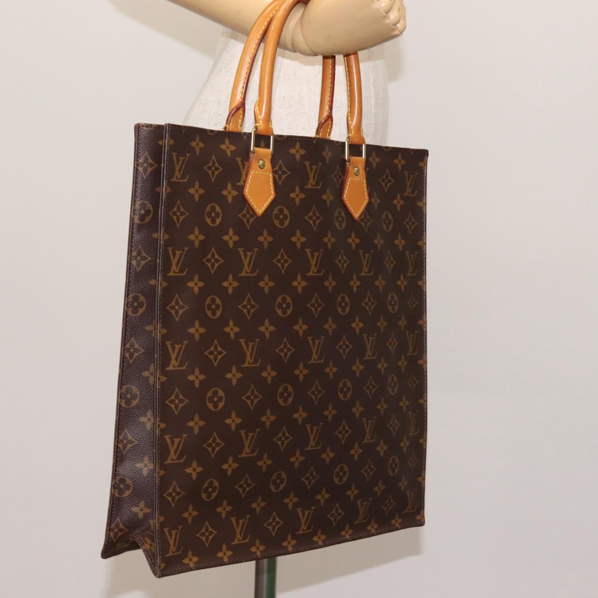 LOUIS VUITTON Monogram Sac Plat Hand Bag M51140 LV Auth MY201