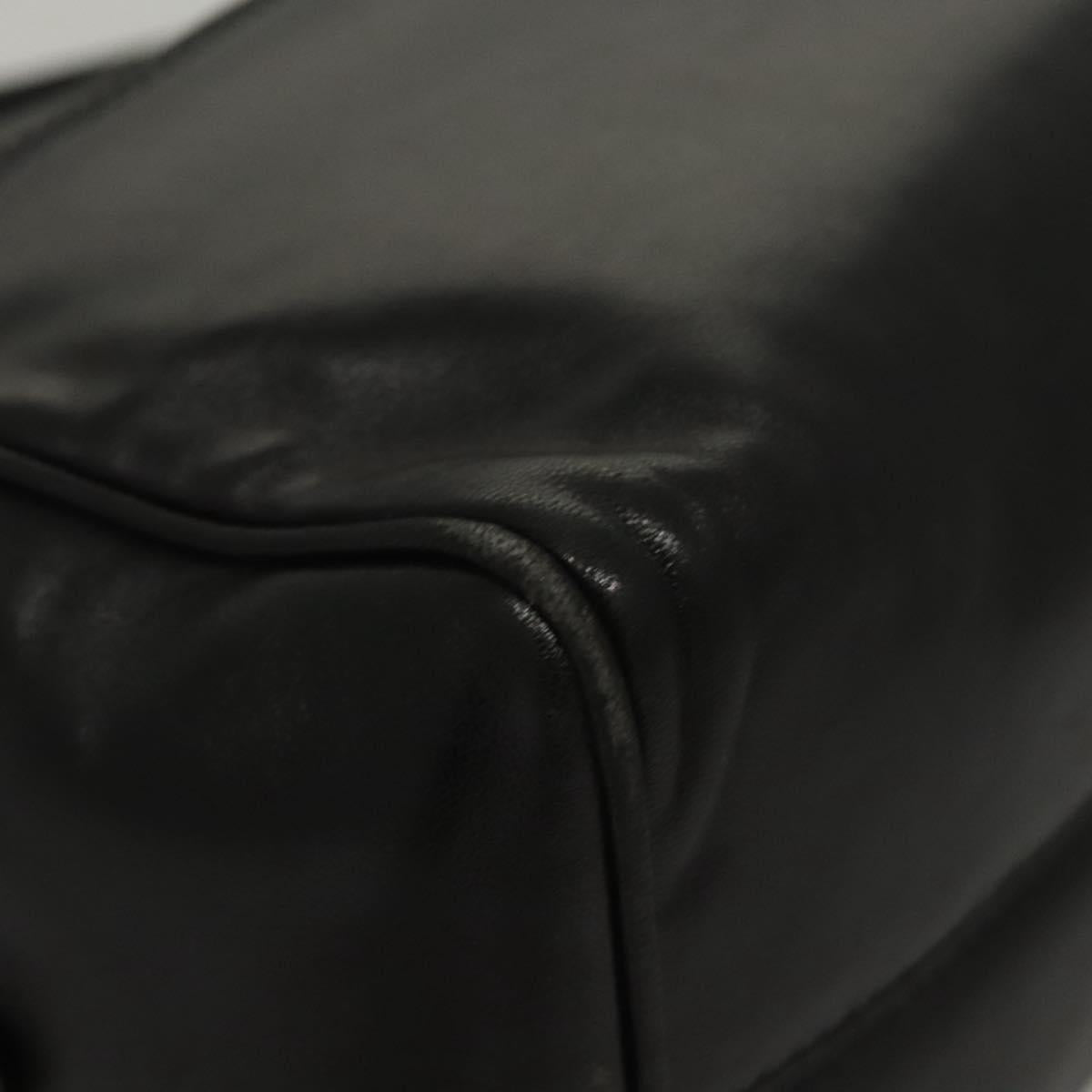 LOEWE Anagram Hand Bag Leather Black Gold Auth MY210