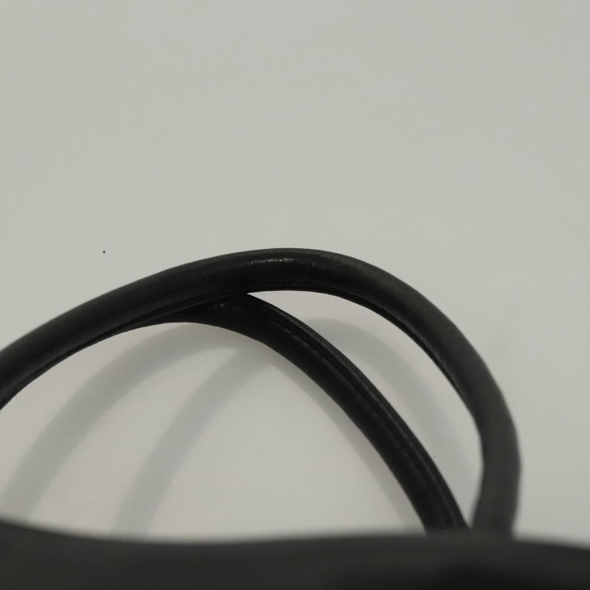 LOEWE Anagram Hand Bag Leather Black Gold Auth MY210