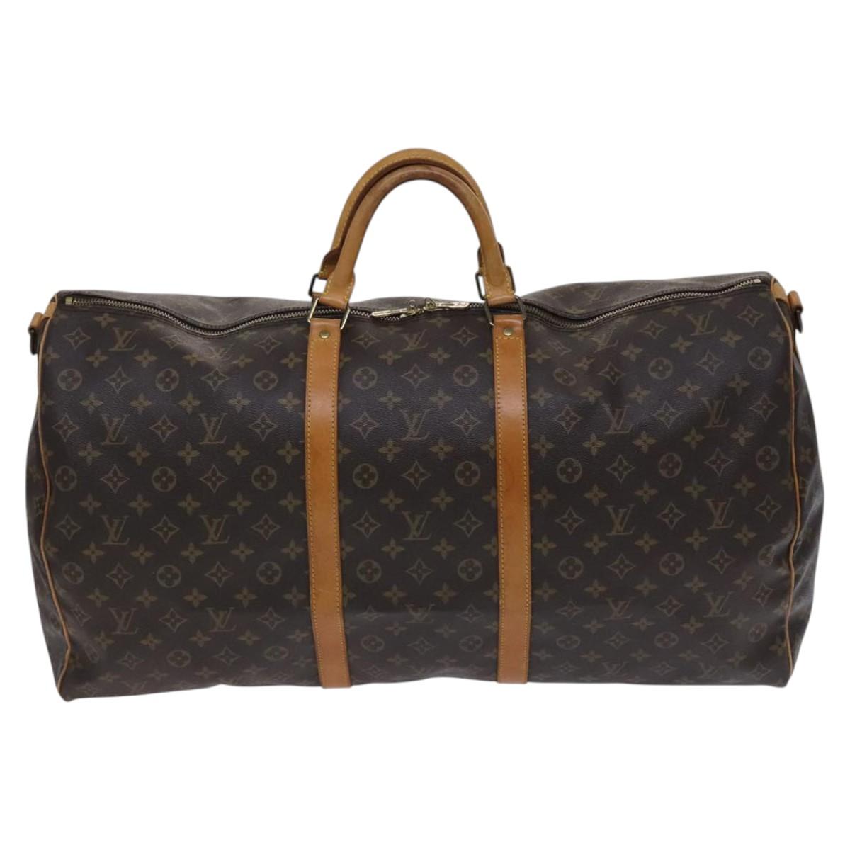 LOUIS VUITTON Monogram Keepall Bandouliere 60 Boston Bag M41412 LV Auth MY220