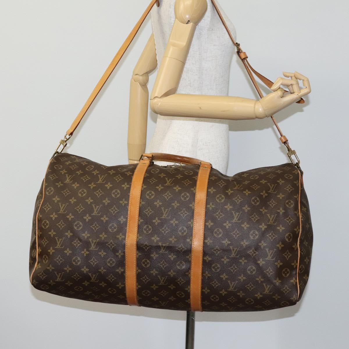 LOUIS VUITTON Monogram Keepall Bandouliere 60 Boston Bag M41412 LV Auth MY220