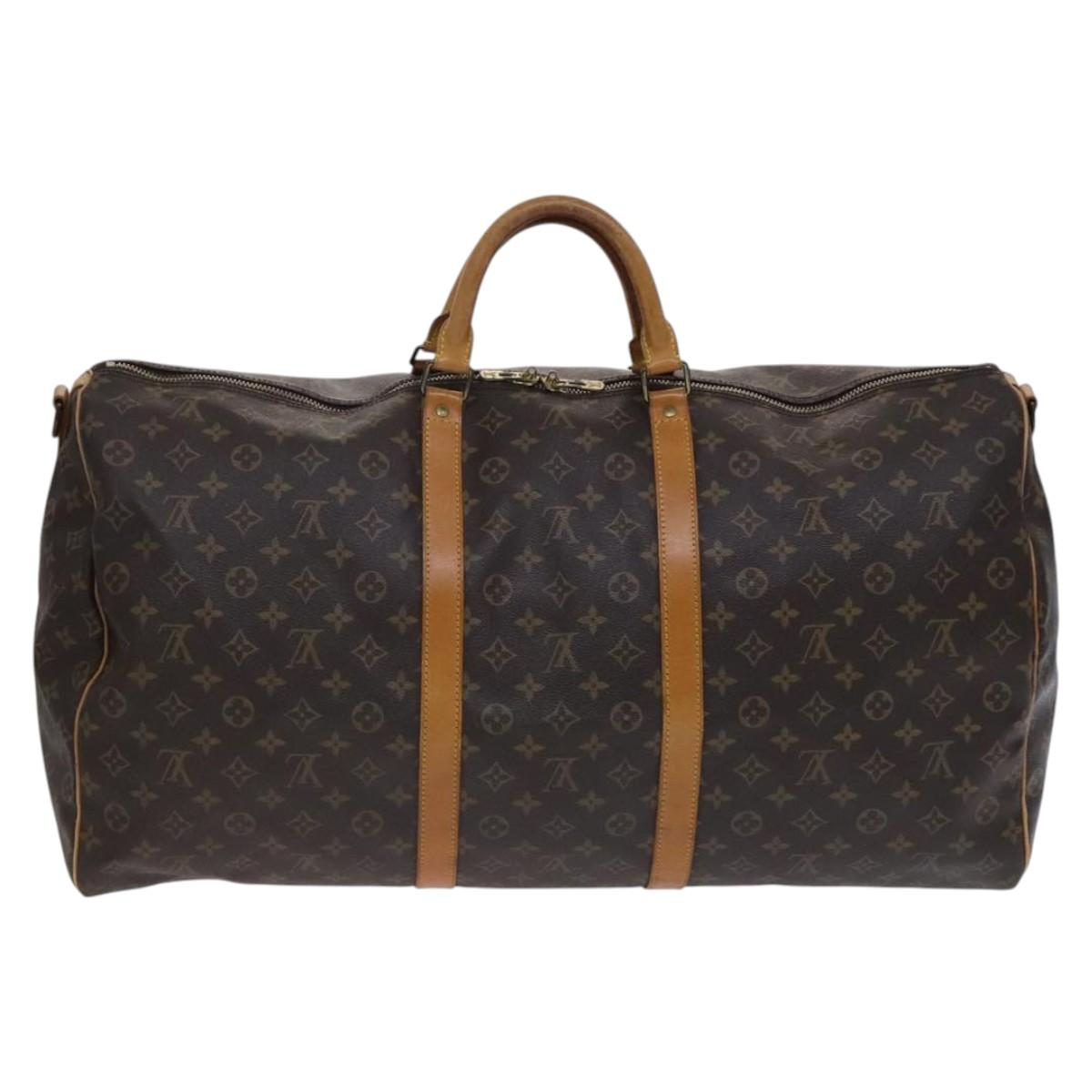 LOUIS VUITTON Monogram Keepall Bandouliere 60 Boston Bag M41412 LV Auth MY220