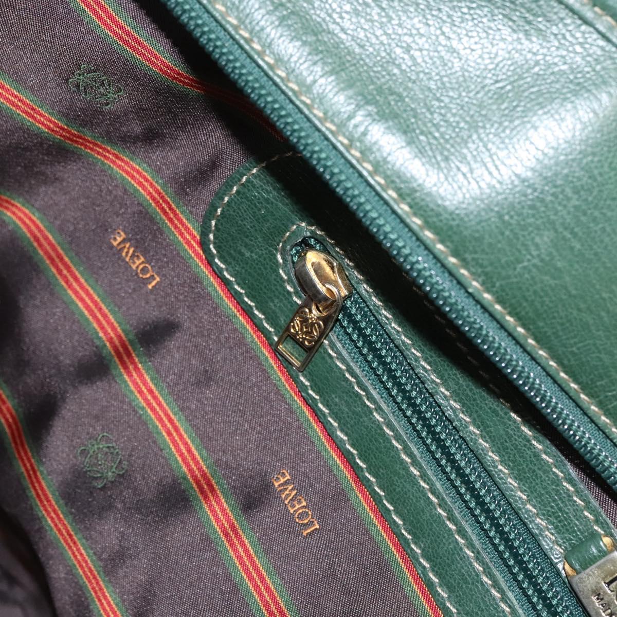 LOEWE Velazquez Shoulder Bag Leather Blue Gold Auth MY227