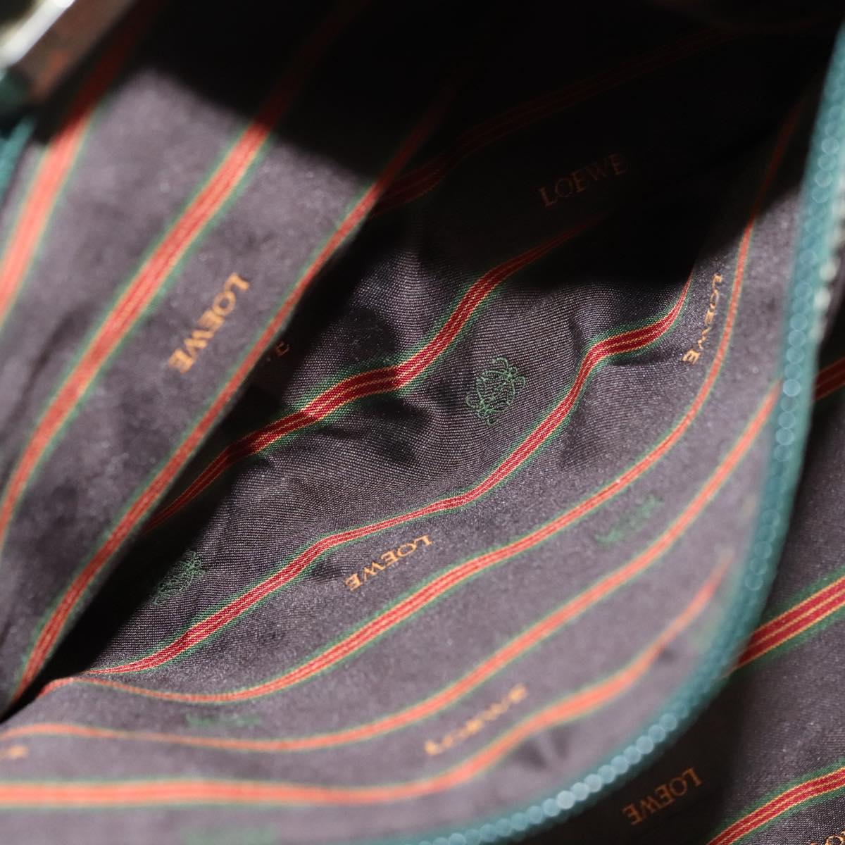 LOEWE Velazquez Shoulder Bag Leather Blue Gold Auth MY227