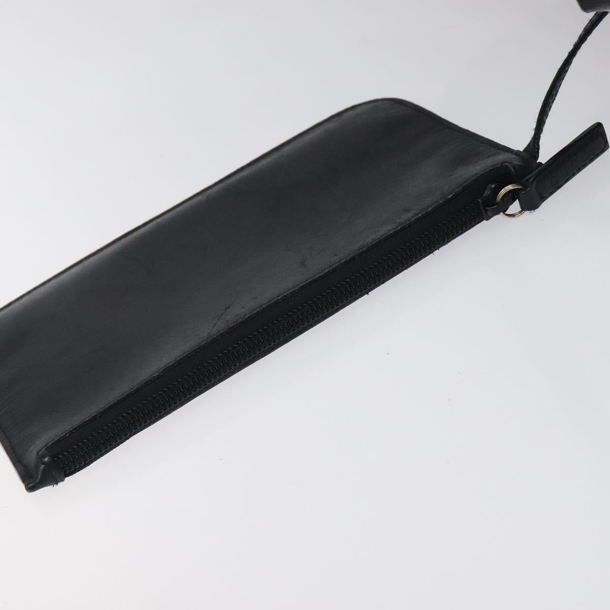 GUCCI Bamboo Shoulder Bag Leather Black 001 1013 1881 Auth MY253