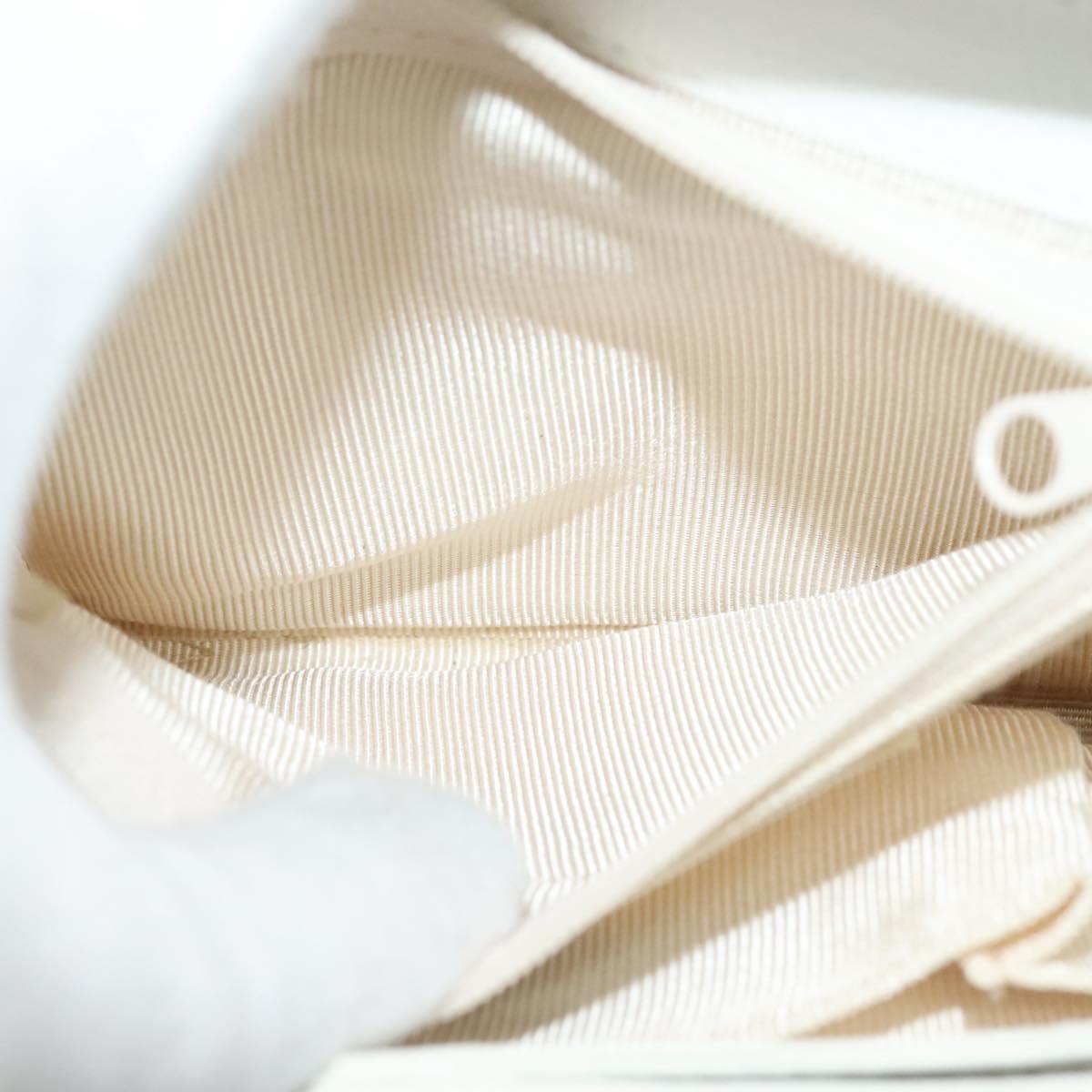 GIVENCHY Shoulder Bag Leather White Gold Auth MY255