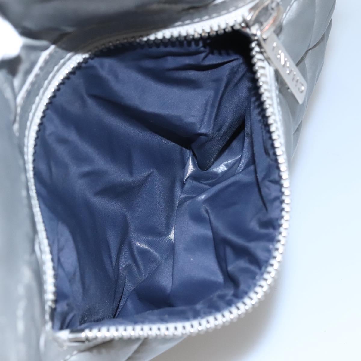 CHANEL Cococoon Shoulder Bag Coated Canvas Silver CC Auth MY256