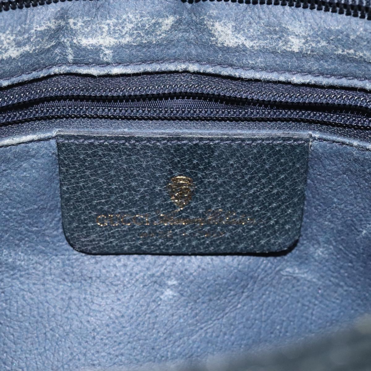 GUCCI GG Supreme Sherry Line Shoulder Bag PVC Navy Gold 96 02 035 Auth MY260
