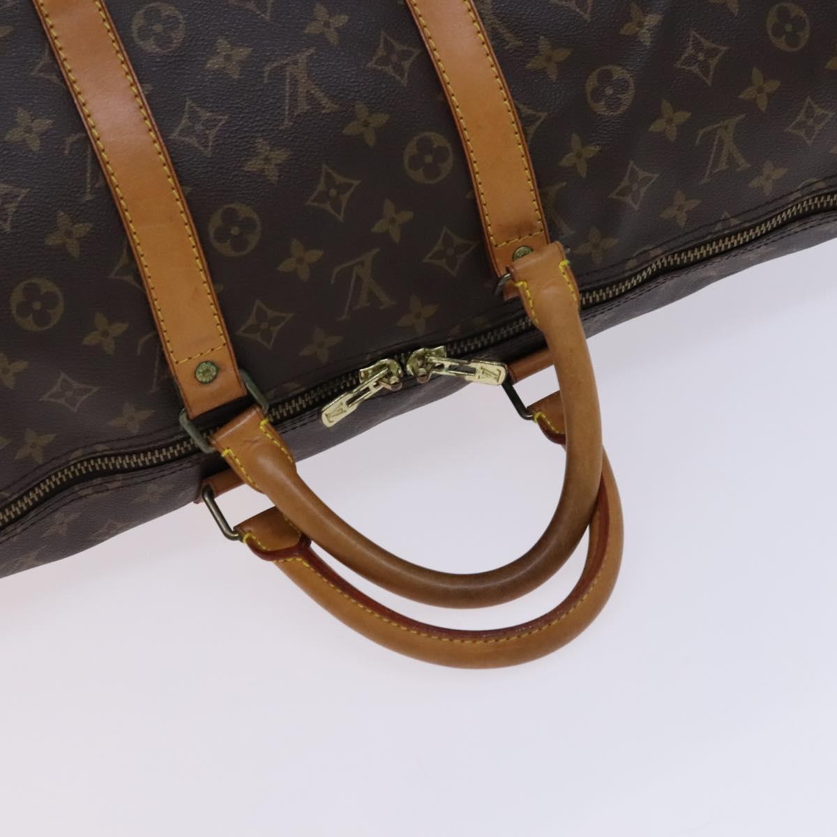 LOUIS VUITTON Monogram Keepall Bandouliere 55 Boston Bag M41414 LV Auth MY271
