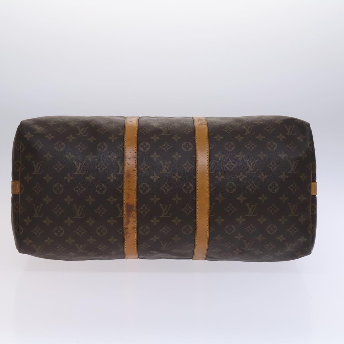 LOUIS VUITTON Monogram Keepall Bandouliere 55 Boston Bag M41414 LV Auth MY271