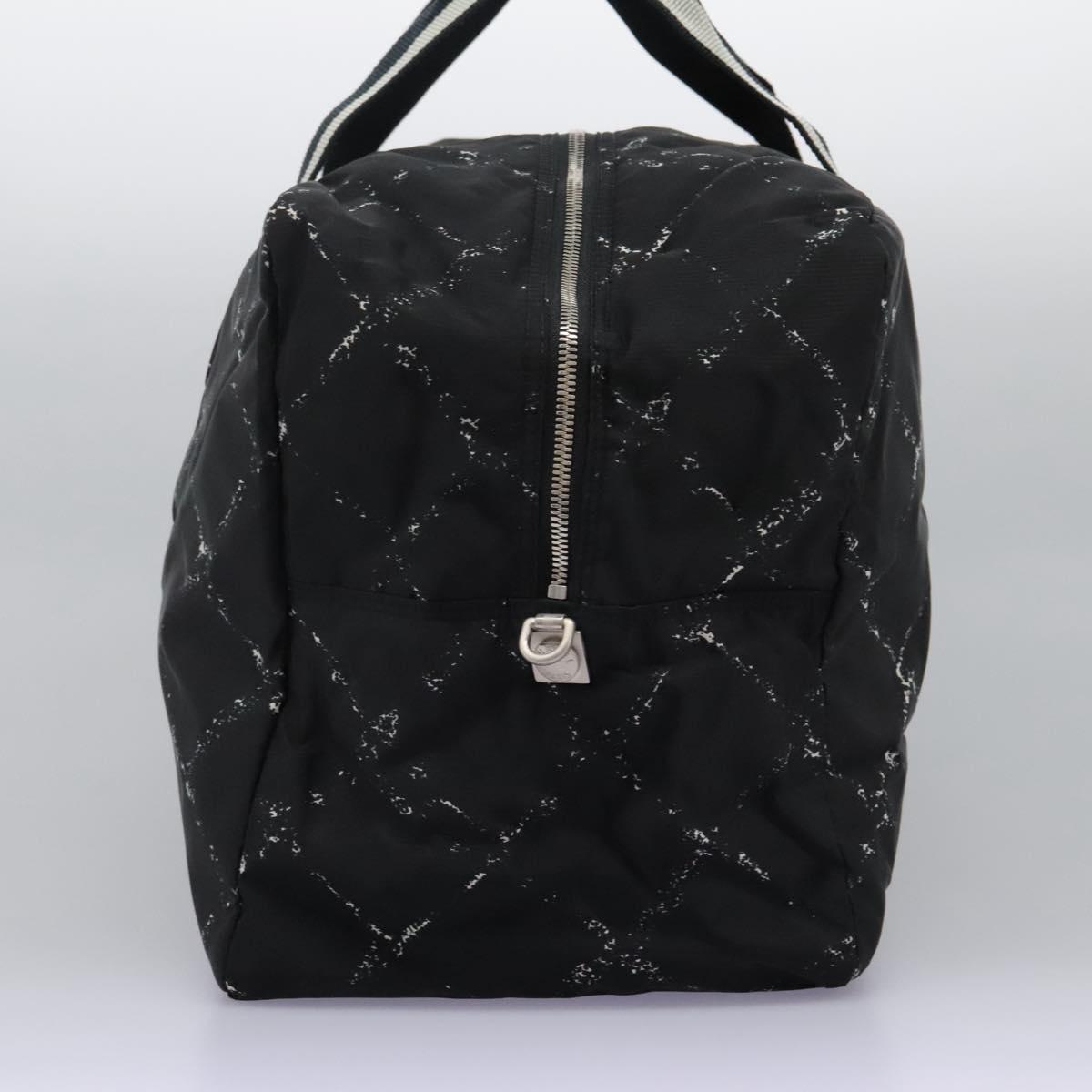 CHANEL New Travel line Boston Bag Nylon 2way Black CC Auth MY277
