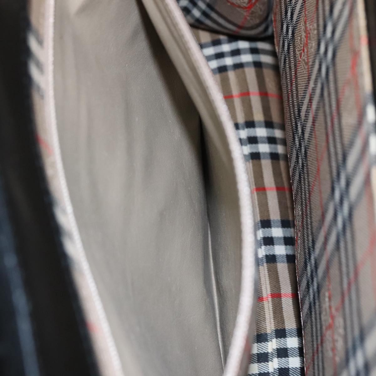 BURBERRY Shoulder Bag Leather Black Auth MY280