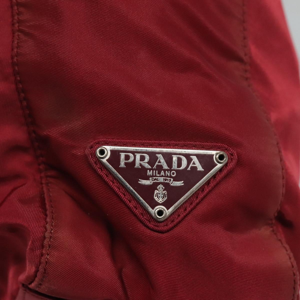 PRADA Tote Bag Nylon Red Auth MY293