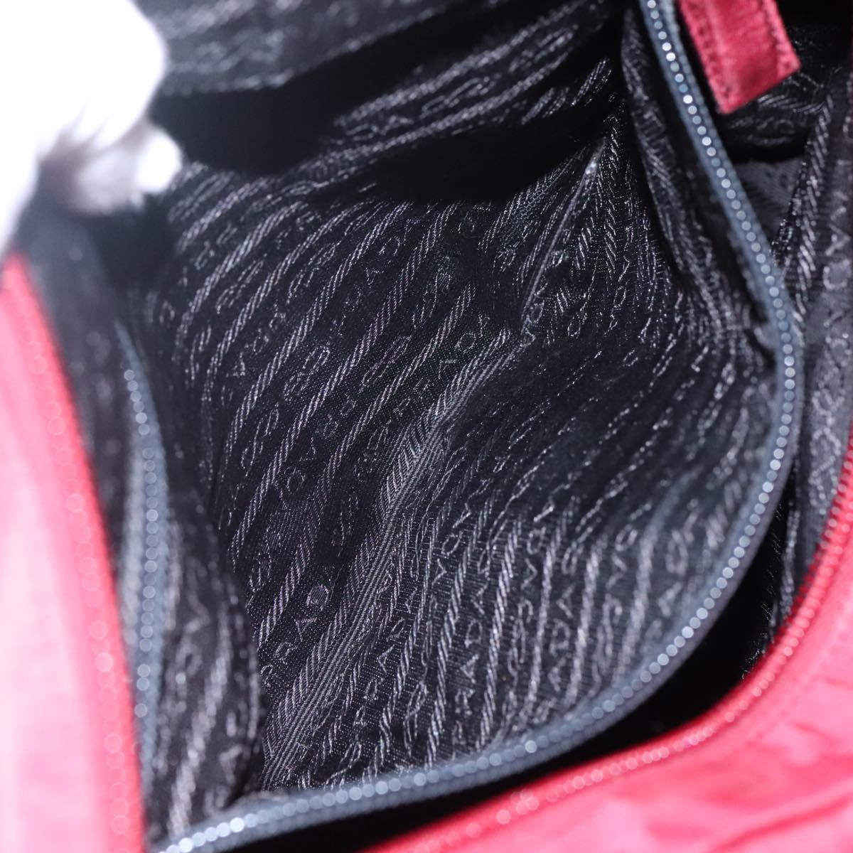 PRADA Tote Bag Nylon Red Auth MY293