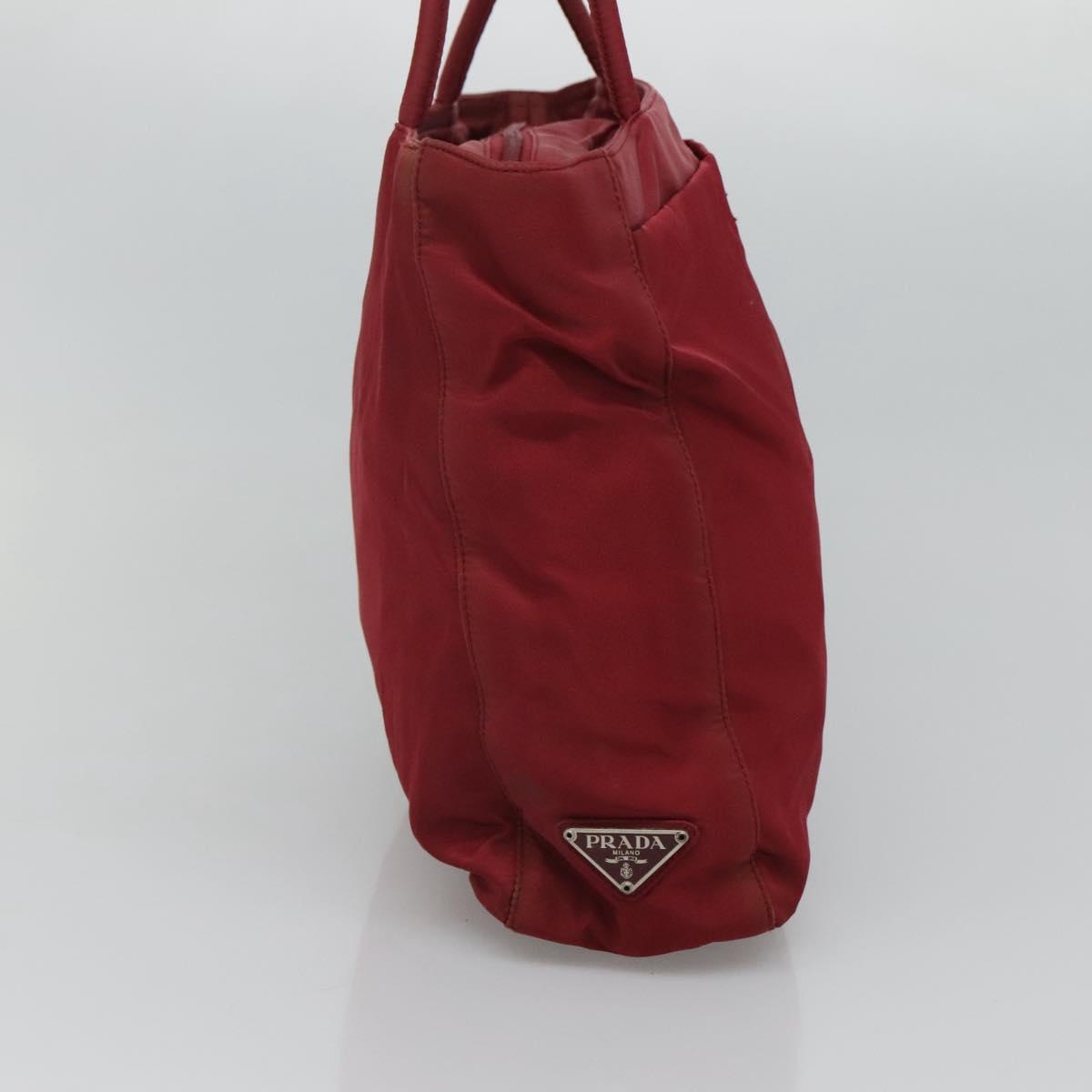 PRADA Tote Bag Nylon Red Auth MY293