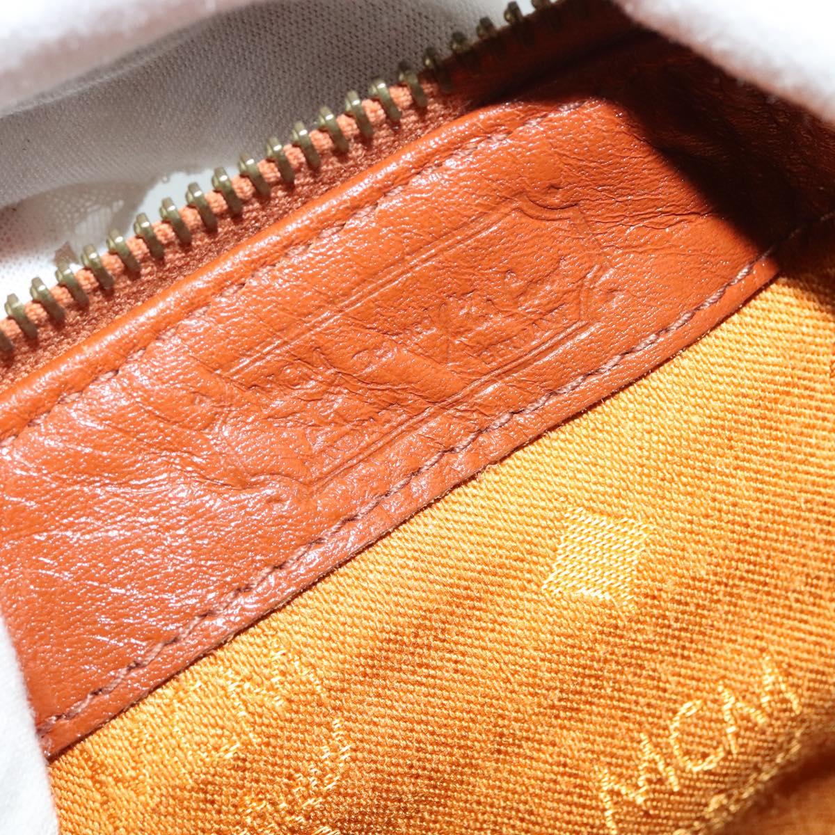 MCM Vicetos Logogram Boston Bag PVC Leather Brown Auth MY295