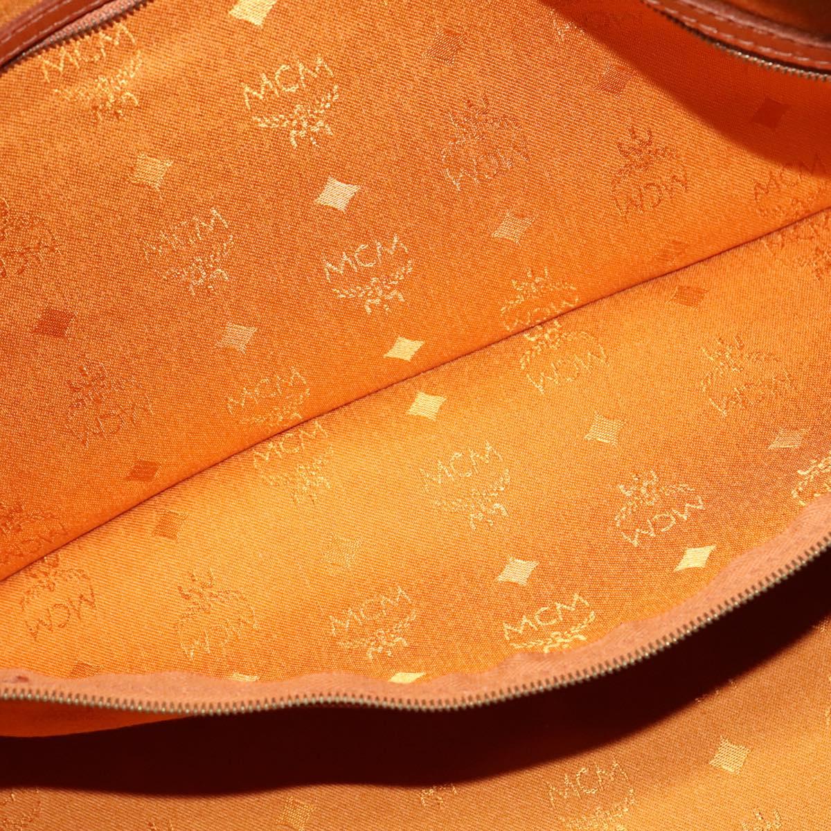 MCM Vicetos Logogram Boston Bag PVC Leather Brown Auth MY295