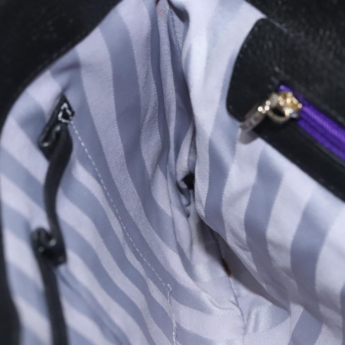 MCM Chain Shoulder Bag Leather Black Gold Auth MY306