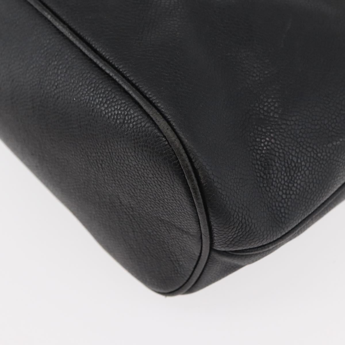CHANEL COCO Mark Chain Tote Bag Caviar Skin Black CC Auth MY307