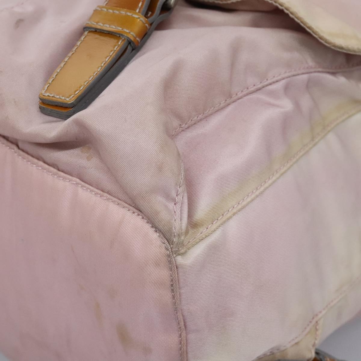 PRADA Backpack Nylon Pink Silver Auth MY315