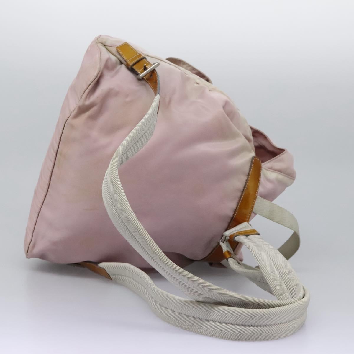 PRADA Backpack Nylon Pink Silver Auth MY315