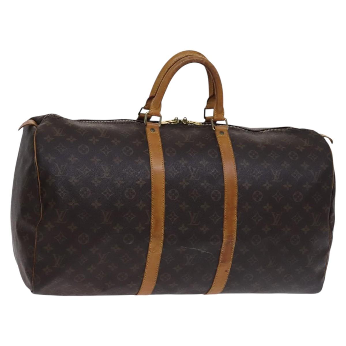 LOUIS VUITTON Monogram Keepall 55 Boston Bag M41424 LV Auth MY330