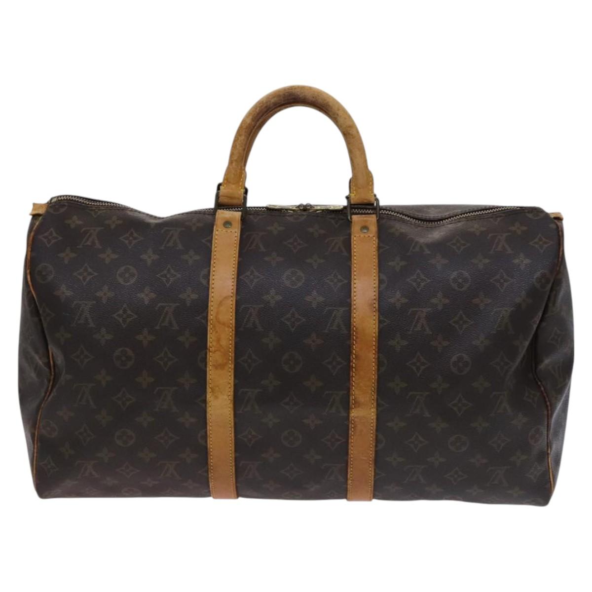 LOUIS VUITTON Monogram Keepall 50 Boston Bag M41426 LV Auth MY369