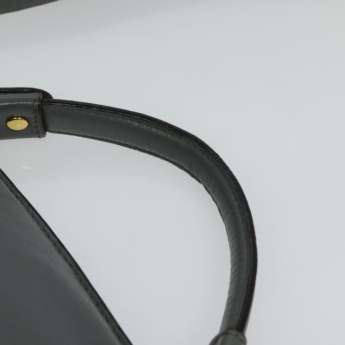 MCM Hand Bag Leather 2way Gray Gold Auth MY375