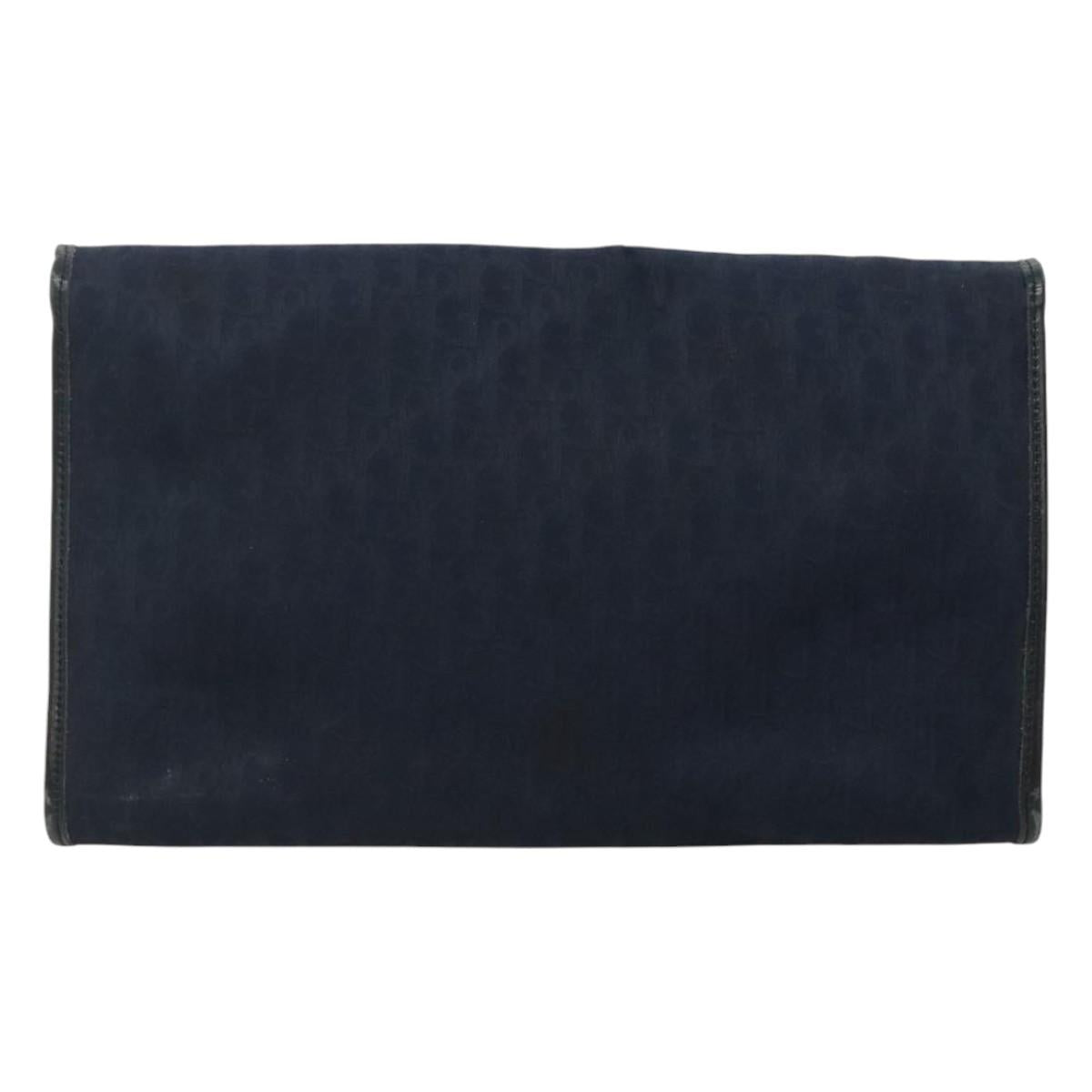 Christian Dior Trotter Canvas Chain Shoulder Bag Navy Auth MY380