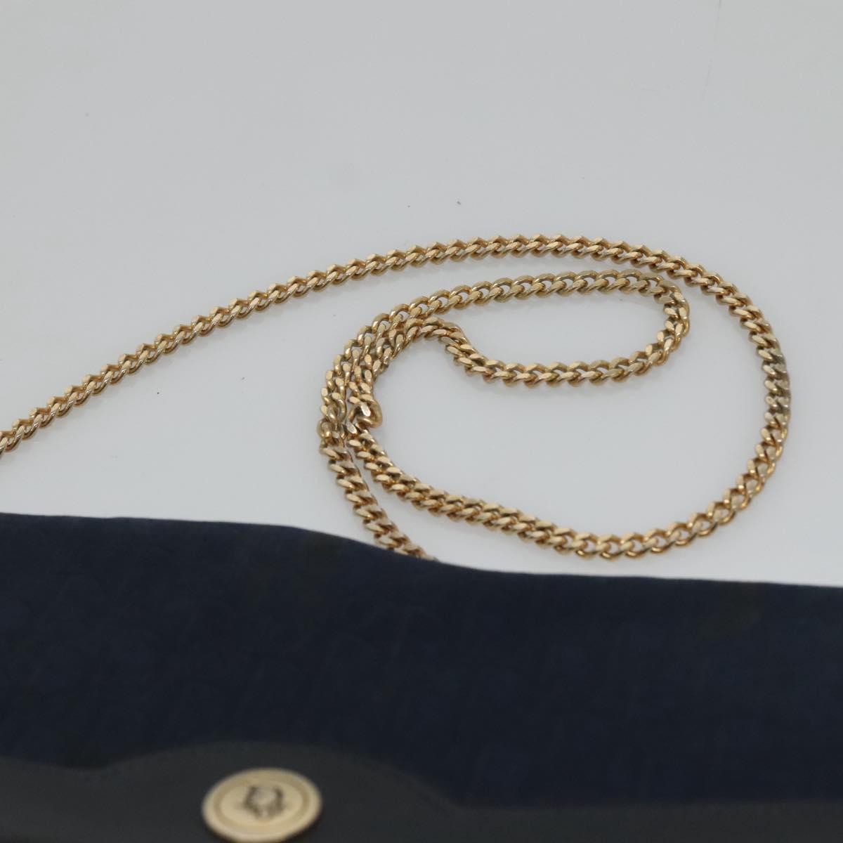 Christian Dior Trotter Canvas Chain Shoulder Bag Navy Auth MY380