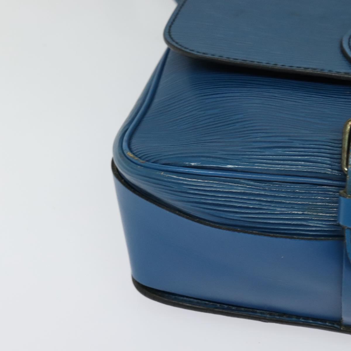 LOUIS VUITTON Epi Cartouchiere MM Shoulder Bag Blue M52245 LV Auth MY384