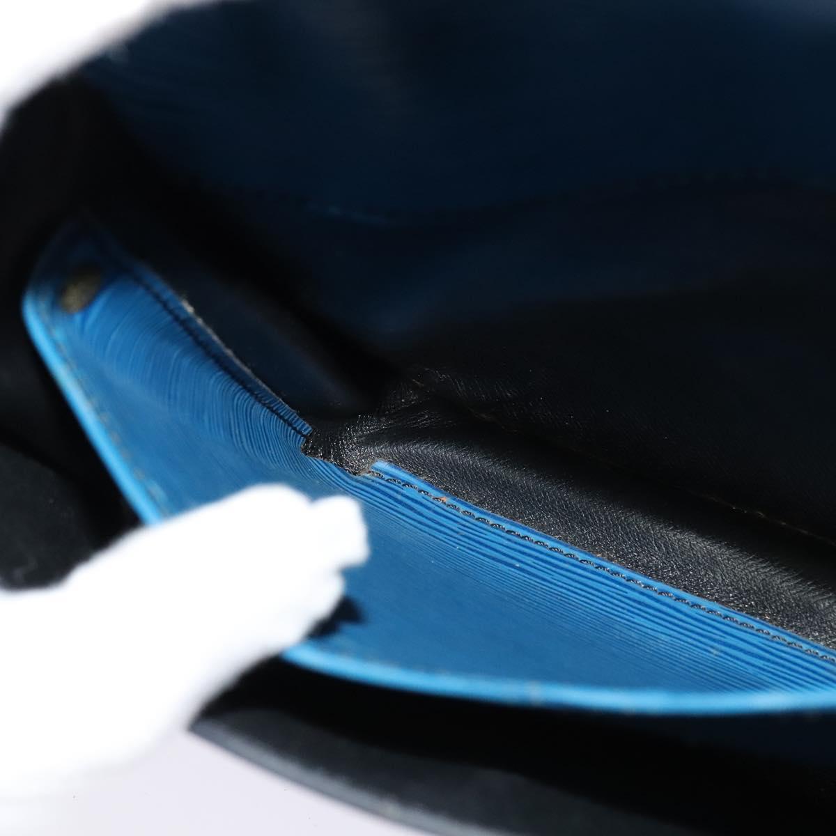 LOUIS VUITTON Epi Cartouchiere MM Shoulder Bag Blue M52245 LV Auth MY384