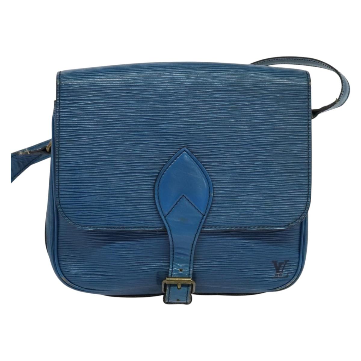 LOUIS VUITTON Epi Cartouchiere MM Shoulder Bag Blue M52245 LV Auth MY384