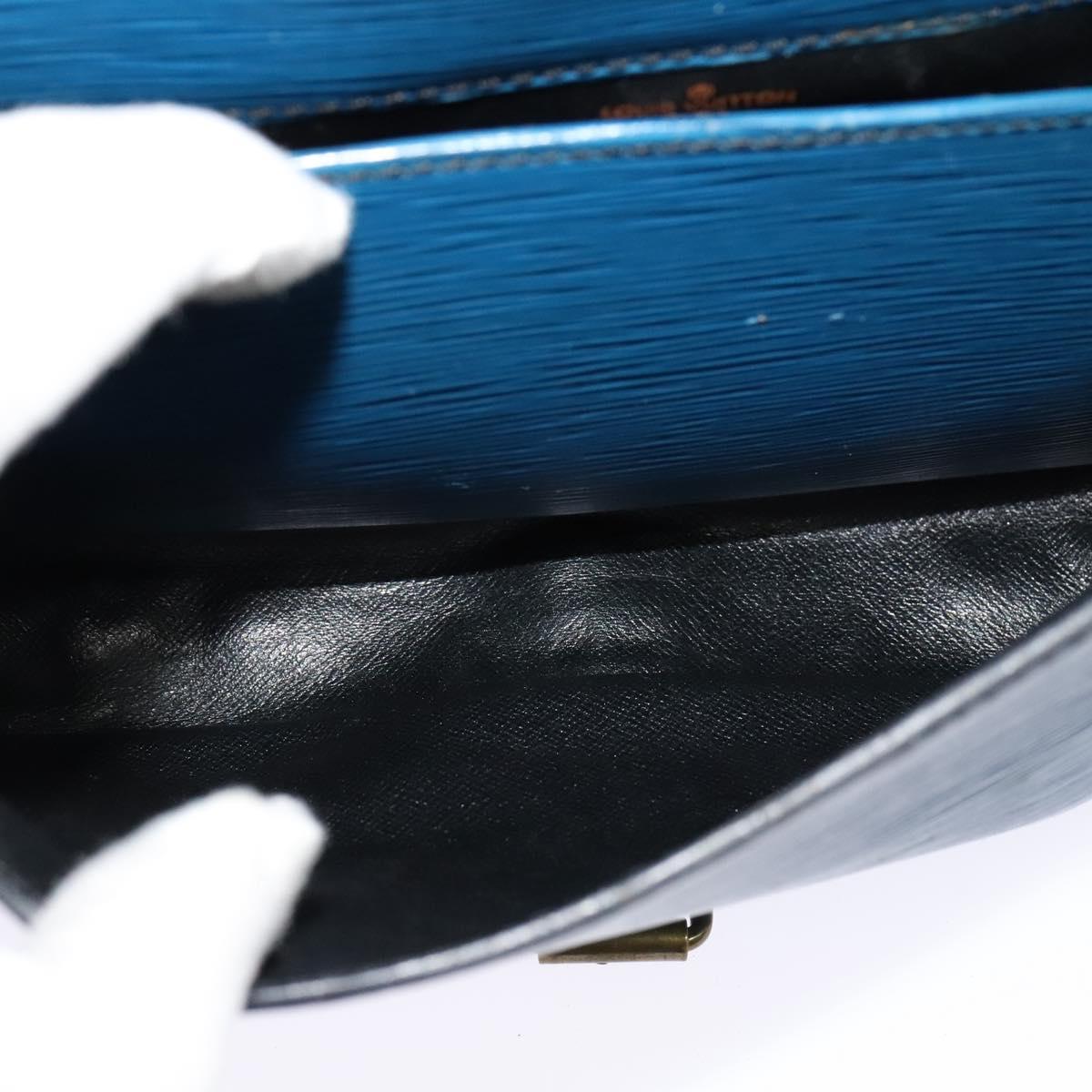 LOUIS VUITTON Epi Cartouchiere MM Shoulder Bag Blue M52245 LV Auth MY384