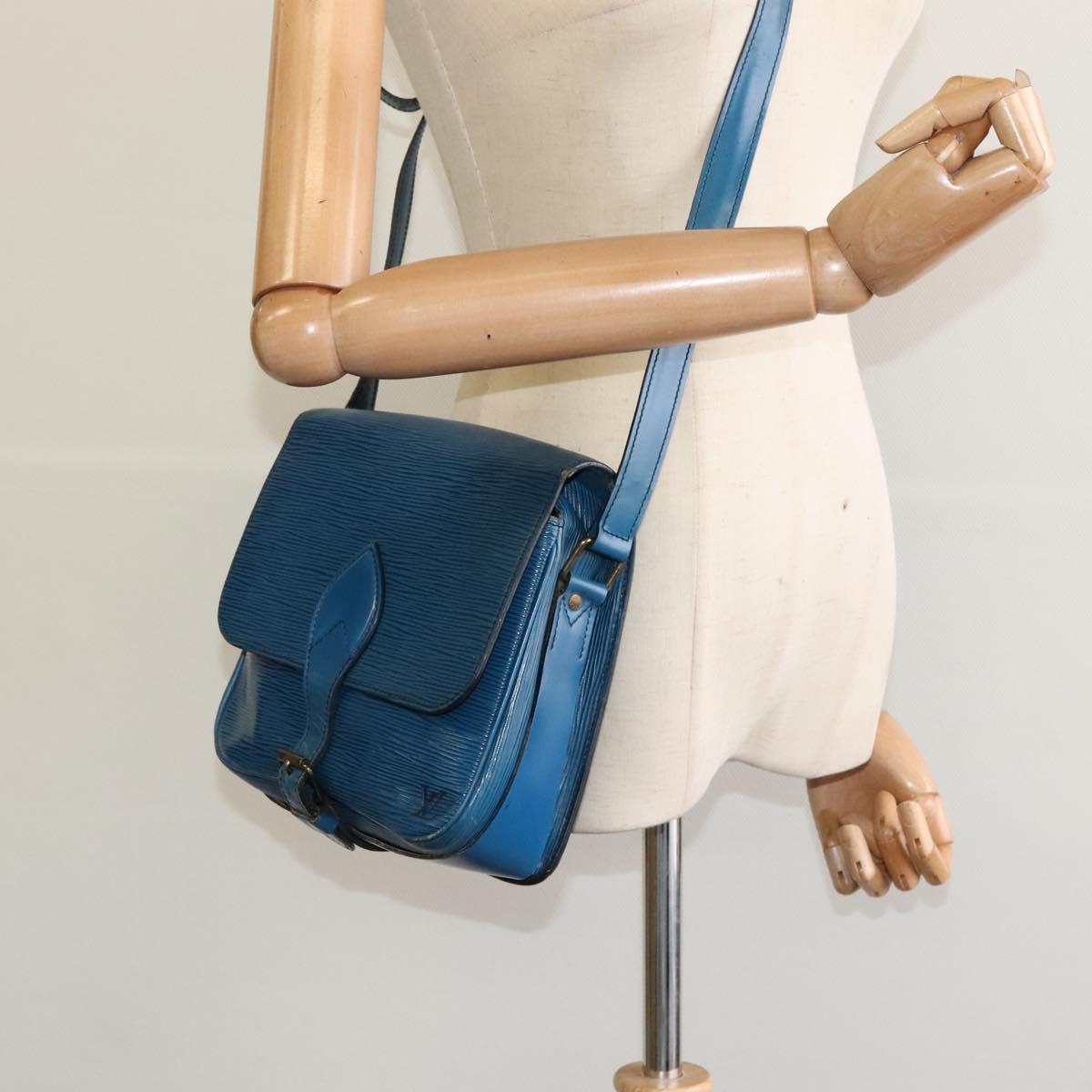 LOUIS VUITTON Epi Cartouchiere MM Shoulder Bag Blue M52245 LV Auth MY384