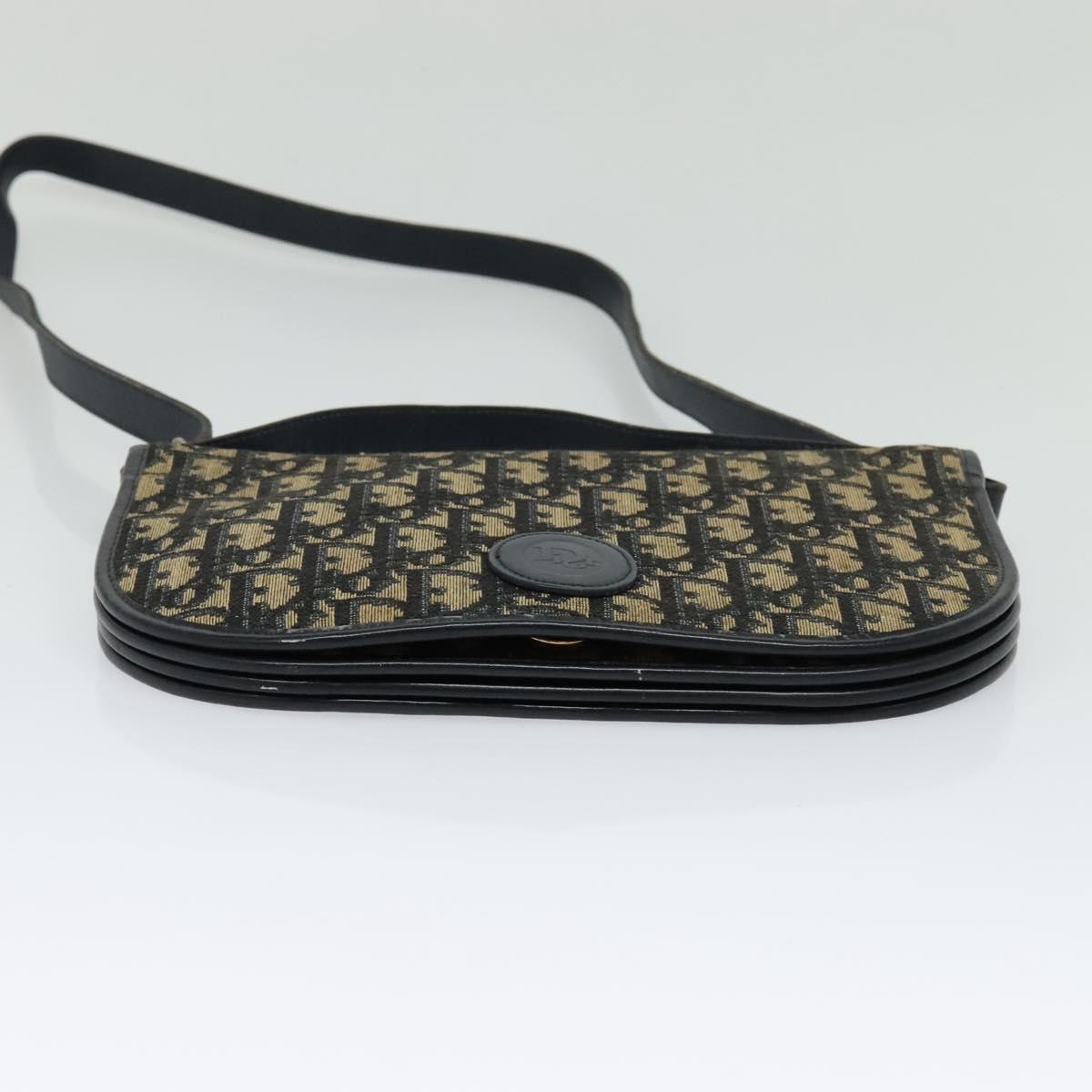 Christian Dior Trotter Canvas Shoulder Bag Navy Auth MY396