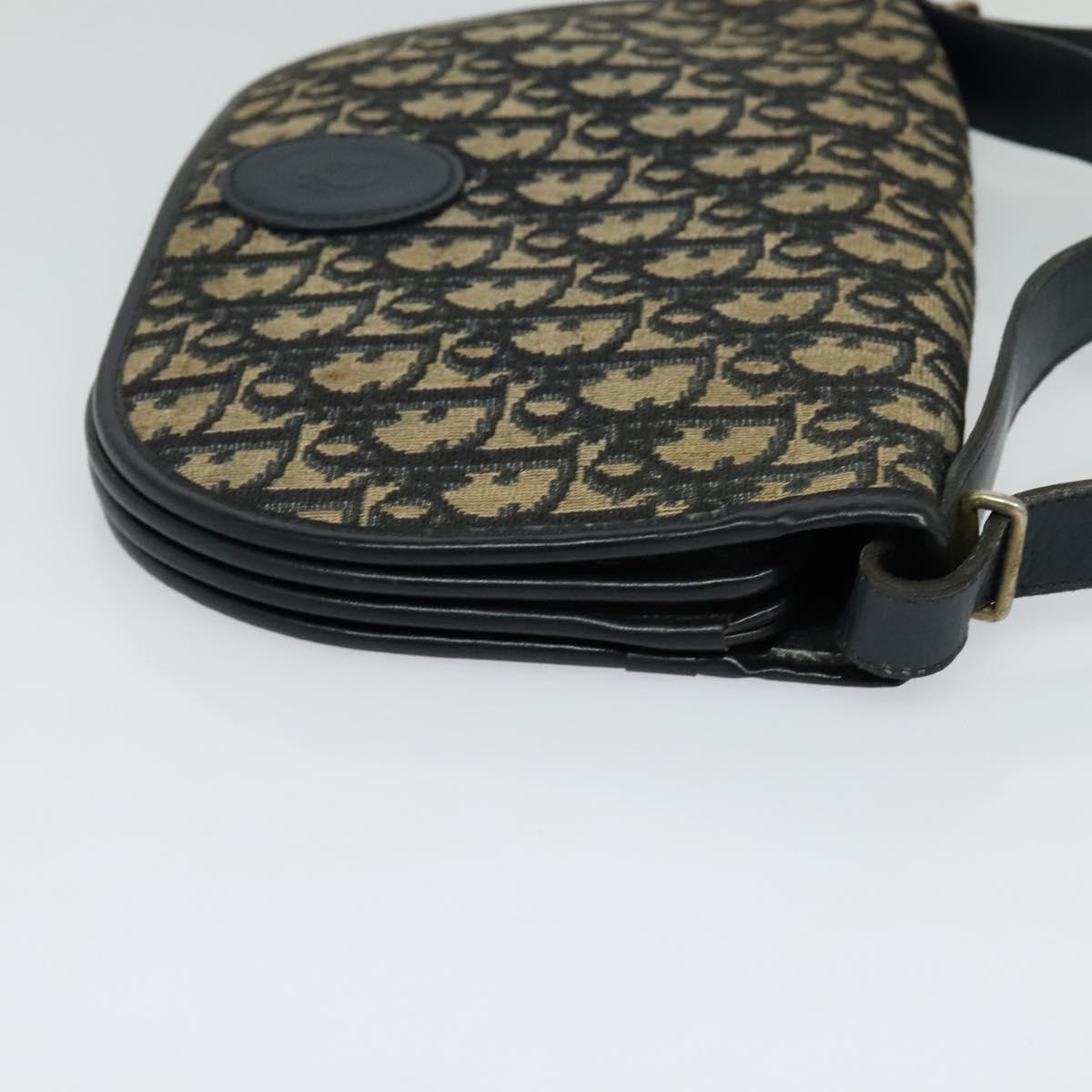 Christian Dior Trotter Canvas Shoulder Bag Navy Auth MY396