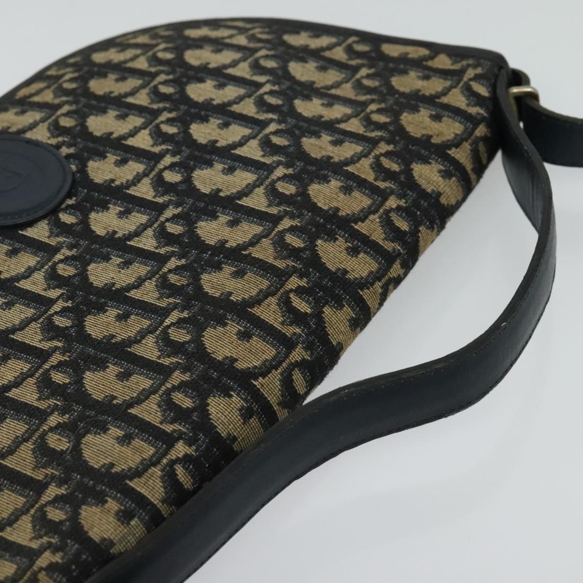 Christian Dior Trotter Canvas Shoulder Bag Navy Auth MY396