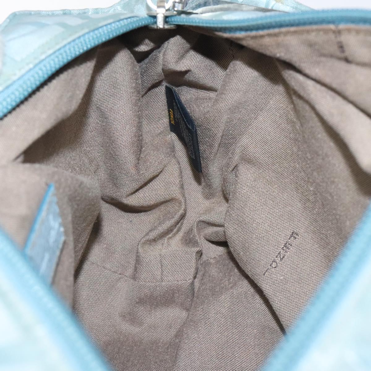 FENDI Zucca Canvas Hand Bag Blue Silver Auth MY411