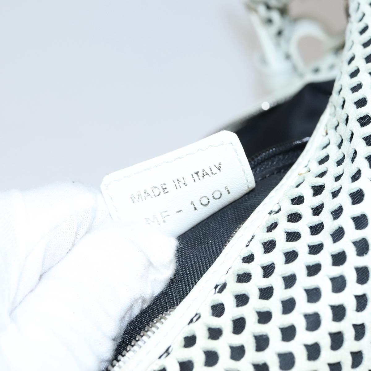 Christian Dior Shoulder Bag Leather White Auth MY419