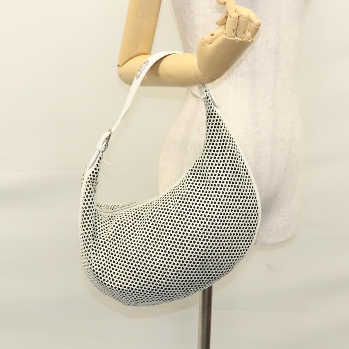 Christian Dior Shoulder Bag Leather White Auth MY419