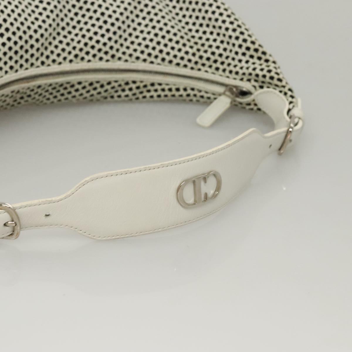 Christian Dior Shoulder Bag Leather White Auth MY419