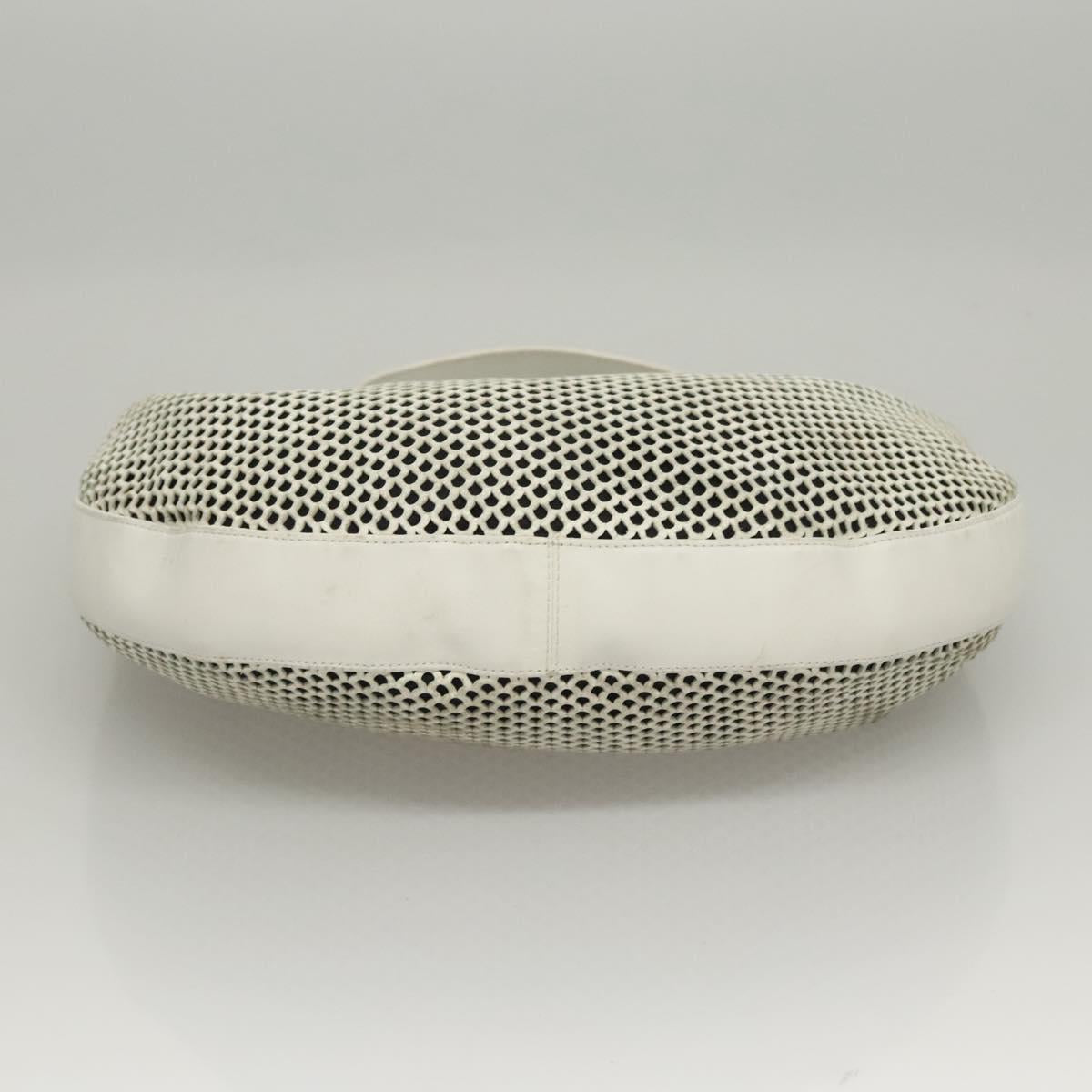 Christian Dior Shoulder Bag Leather White Auth MY419