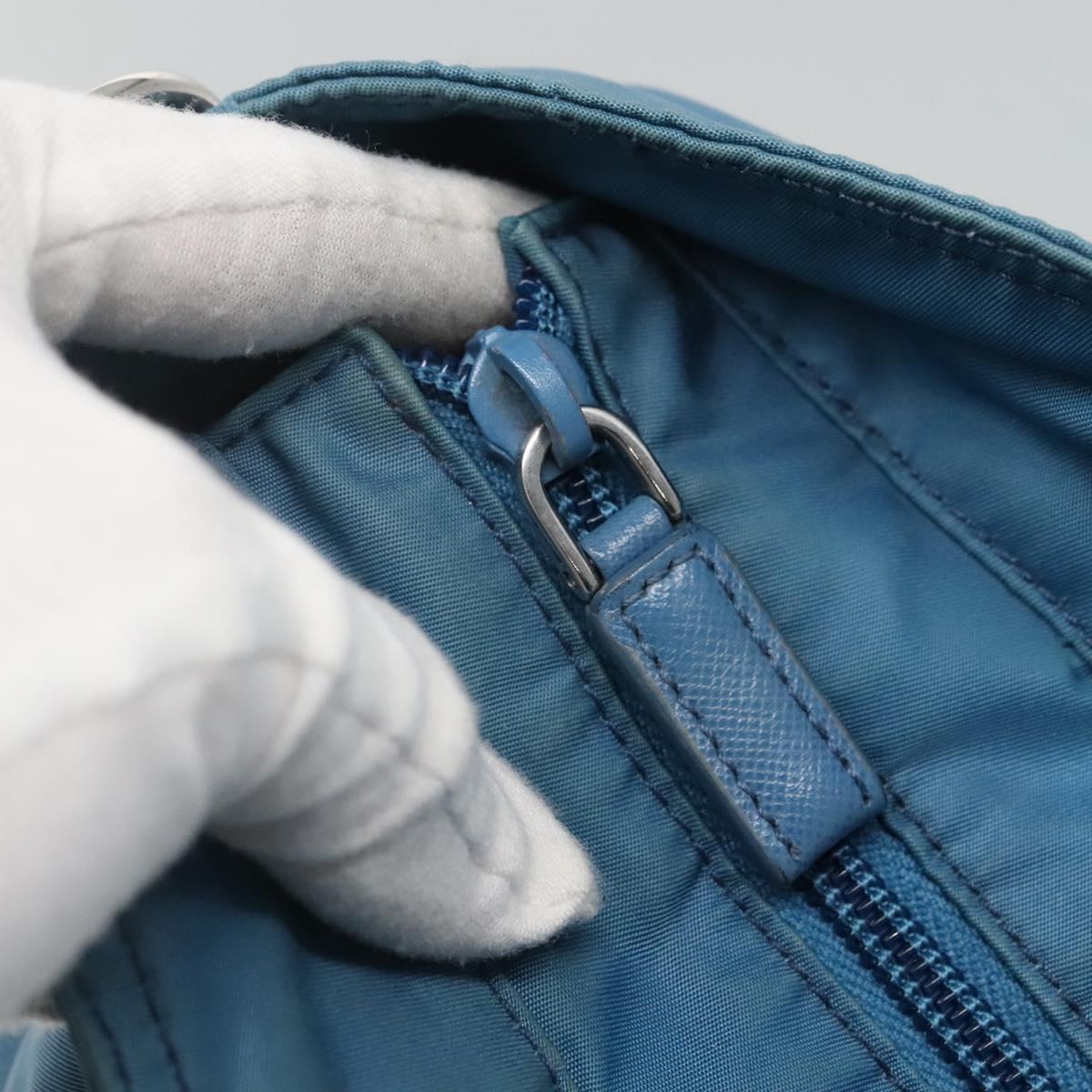 PRADA Hand Bag Nylon Blue Auth MY446