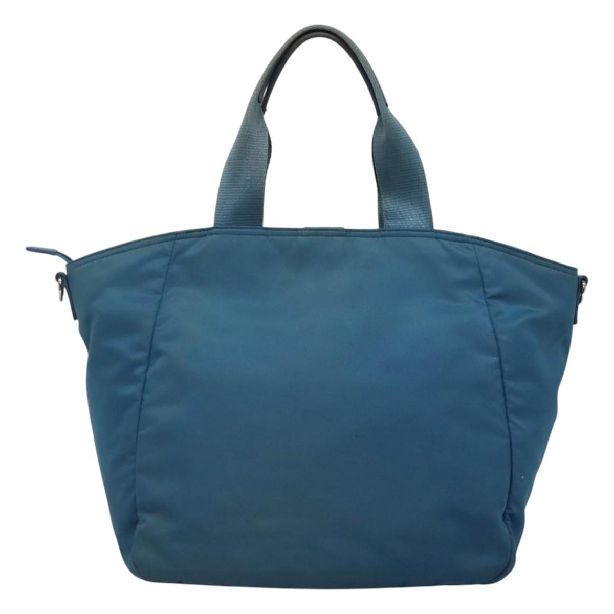 PRADA Hand Bag Nylon Blue Auth MY446