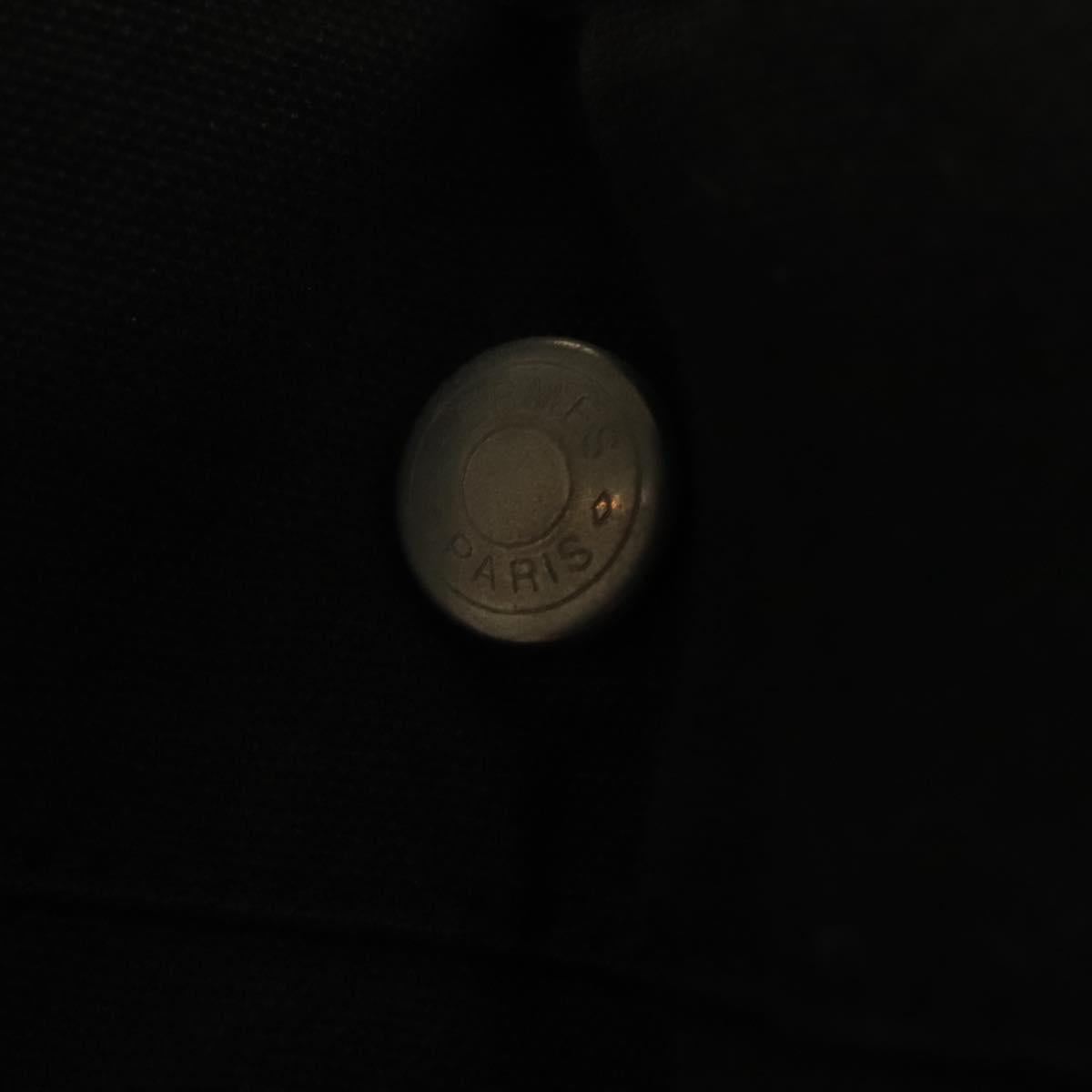 HERMES Fourre Tout MM Hand Bag Canvas Black Auth MY447