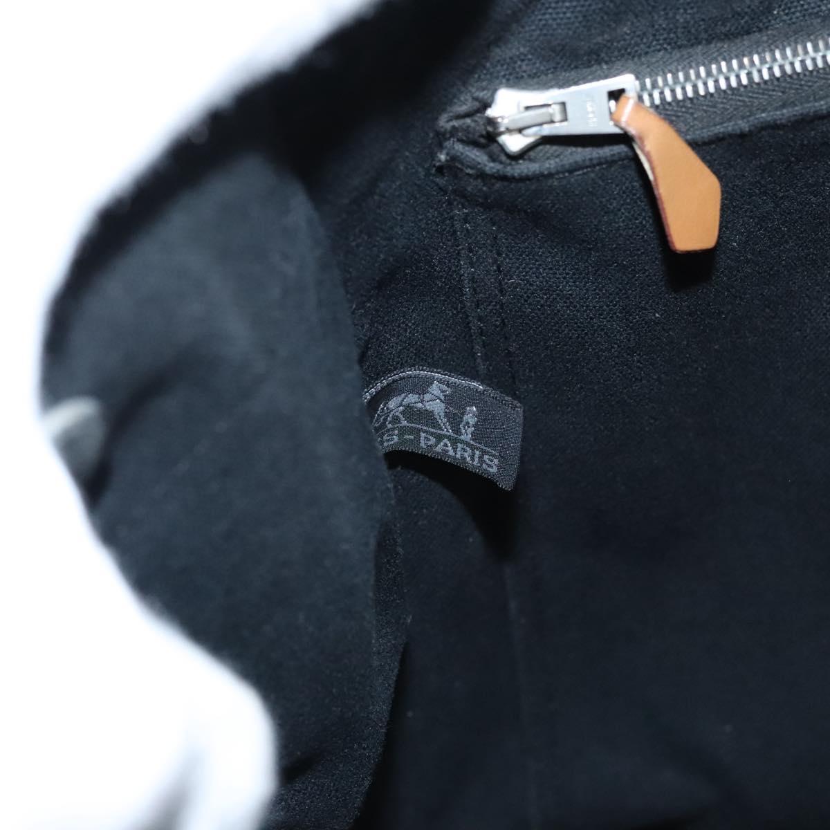 HERMES Fourre Tout MM Hand Bag Canvas Black Auth MY447