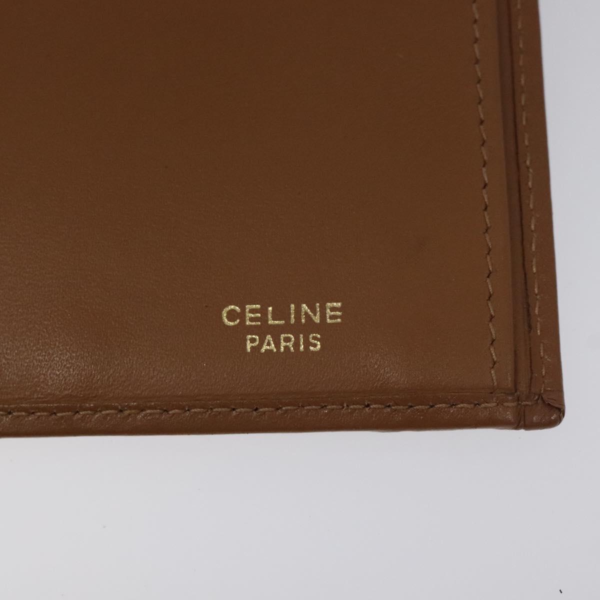 CELINE Macadam Canvas Long Wallet PVC Leather Brown Auth MY475