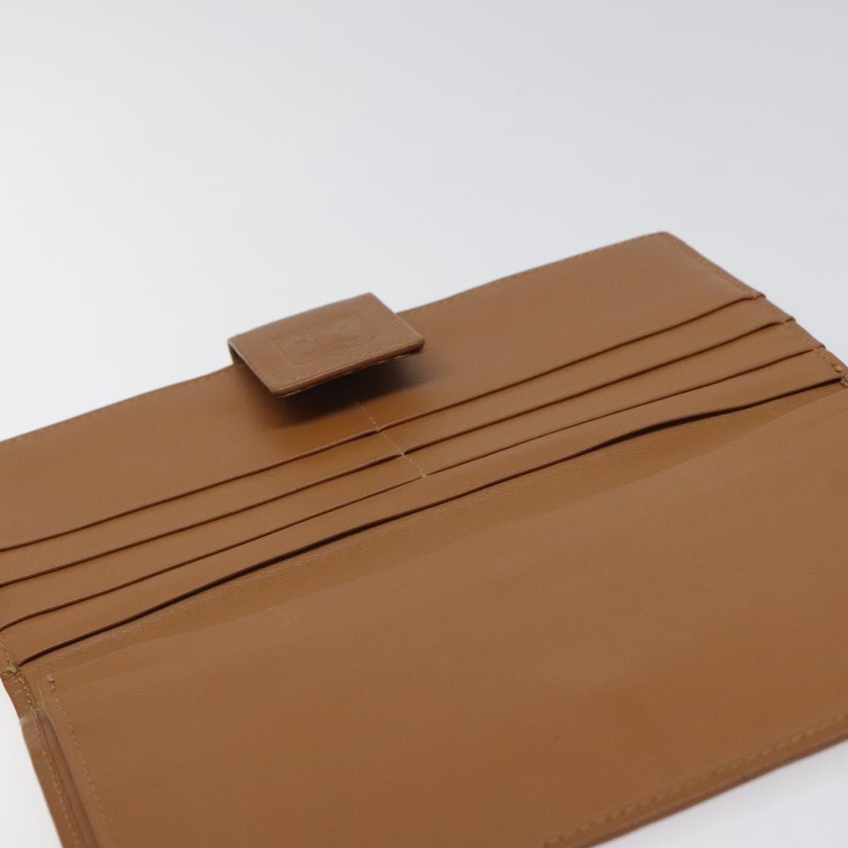 CELINE Macadam Canvas Long Wallet PVC Leather Brown Auth MY475